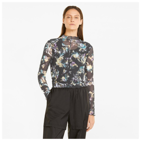 Puma Γυναικεία μακρυμάνικη μπλούζα Crystal G. AOP Longsleeve Fitted Tee Puma Γυναικεία μακρυμάνικη μπλούζα Crystal G. AOP Longsleeve Fitted Tee